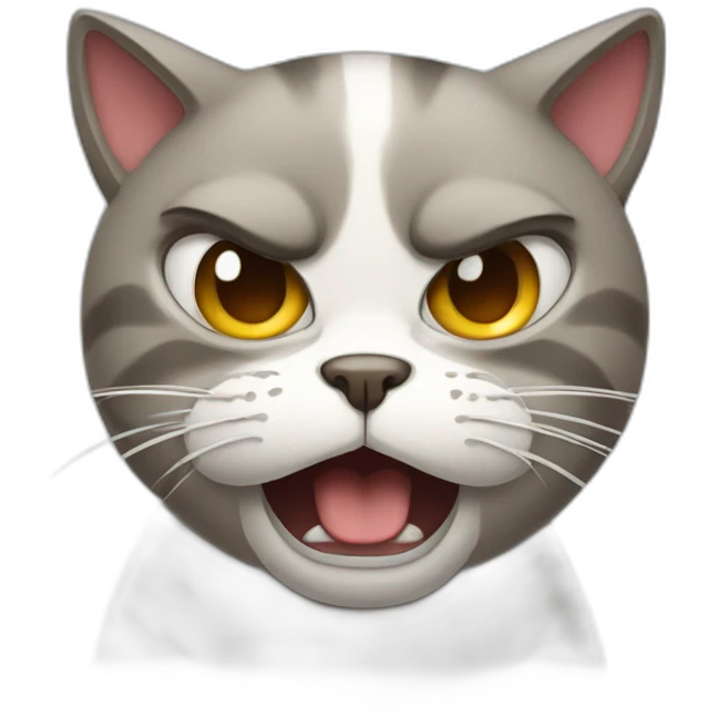 Angry but crying cat emoji