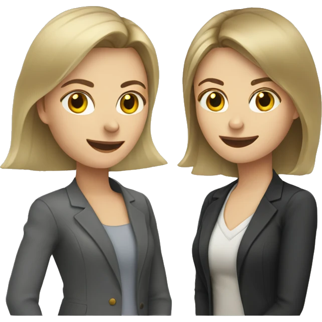 Three Caucasian female coworkers  emoji