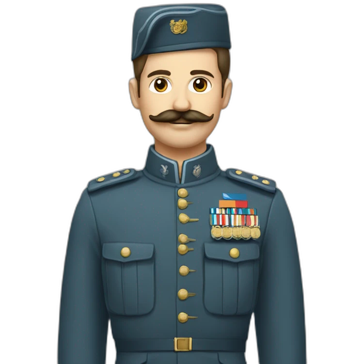 Un homme en costume militaire avec une petite moustache carré emoji
