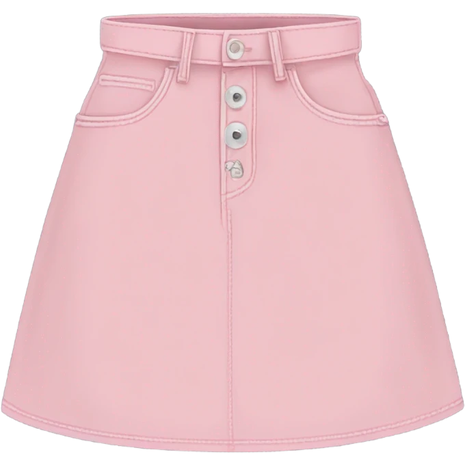 Realistic A-line high waisted pink jean skirt, isolated emoji