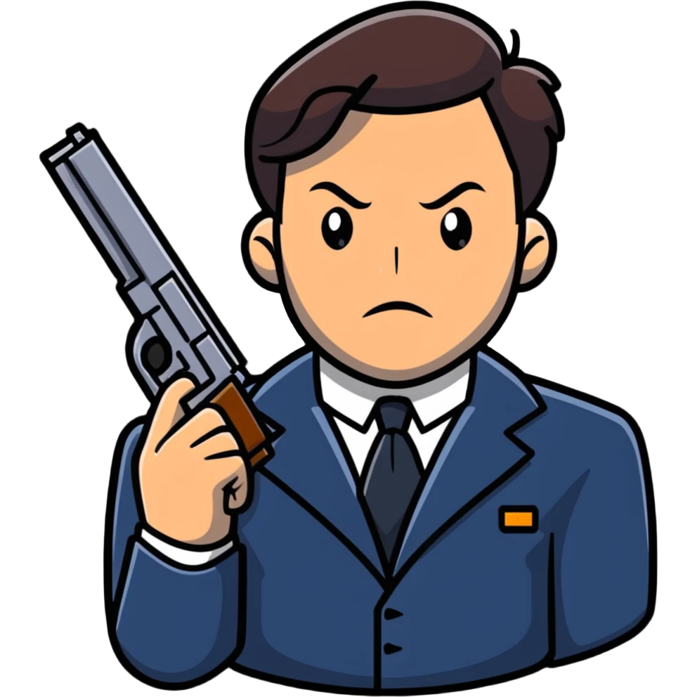 Ben Affleck as the accountant with a gun emoji