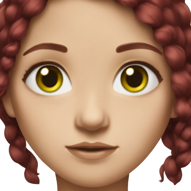 Realistic Slavic girl with burgundy hair and green eyes emoji