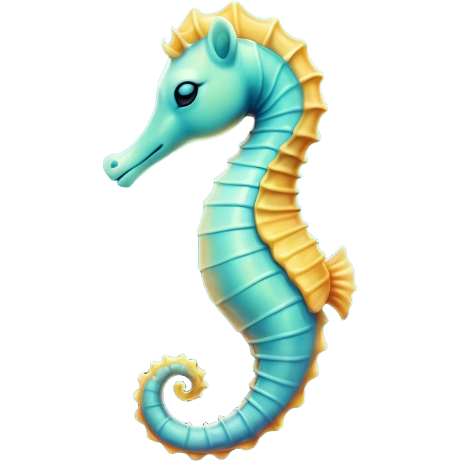 Meme-Worthy Cute Sleeping Sea Horse Portrait Emoji, Head resting peacefully with a contented smile, showcasing a slender, elegantly curved body with a softly coiled tail and eyes gently closed in serene slumber, Simplified yet adorably endearing features, highly detailed, glowing with a soft, drowsy aquatic light, high shine, relaxed and utterly lovable, stylized with an air of playful laziness, soft glowing outline, capturing the essence of a sleeping sea horse that feels destined to become the next viral icon of adorable rest! emoji
