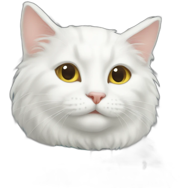 White cat in cage, fur wet emoji