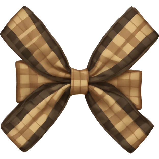 Earth toned plaid bow  emoji