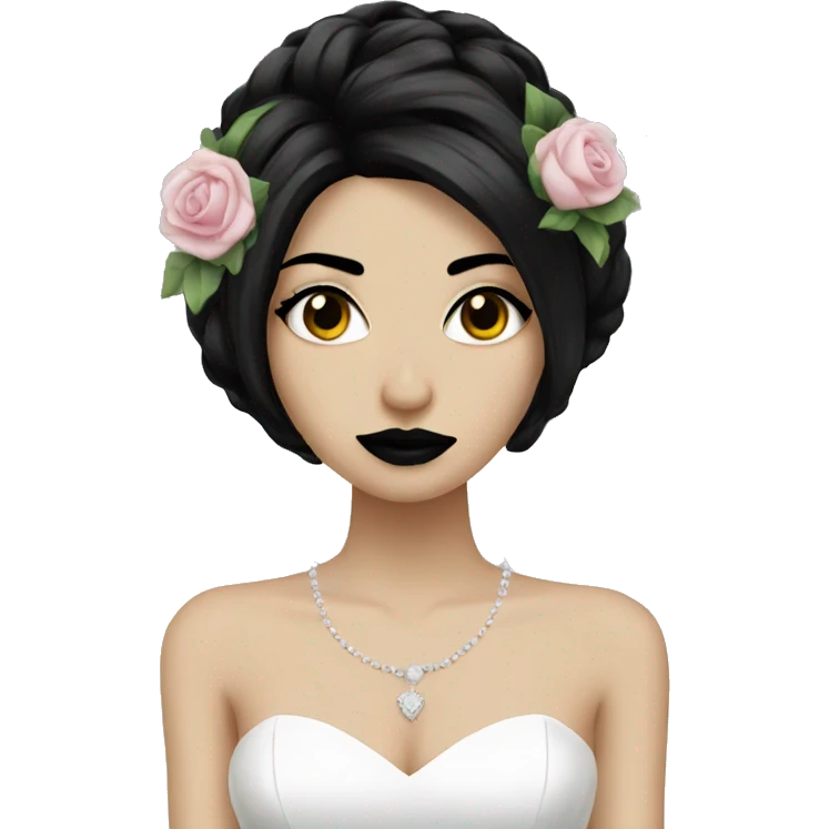Emo punk bride with black hair emoji