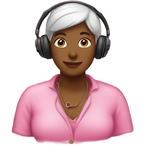 Audio book lover pink emoji