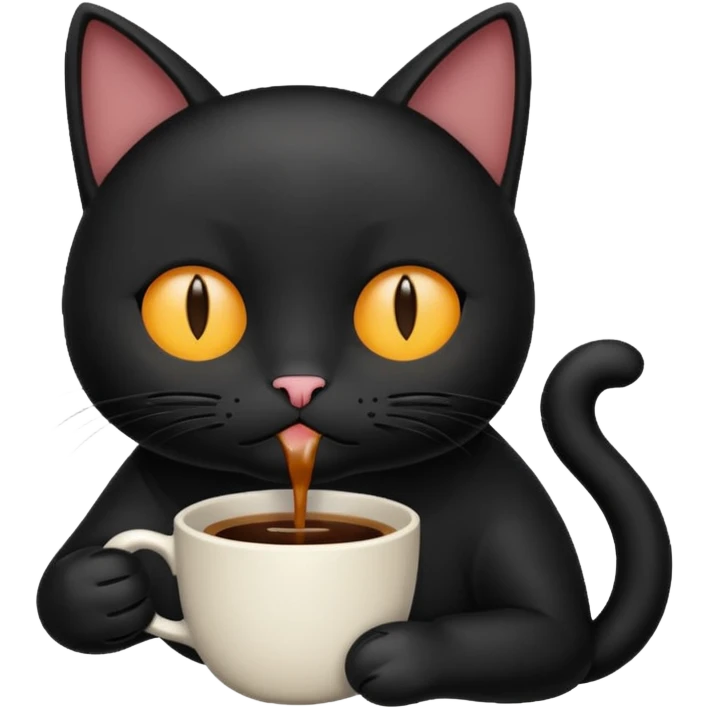 黑猫困了喝咖啡 emoji