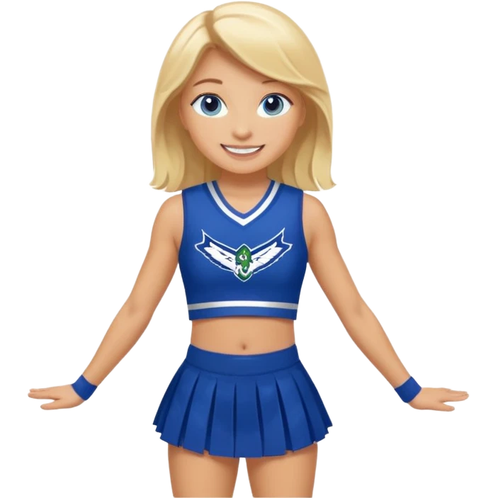 Blonde , blue eyes , Seattle , cheerleader , whole body emoji