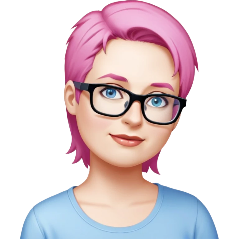 female, light blue shirt, short light-brown hair emoji