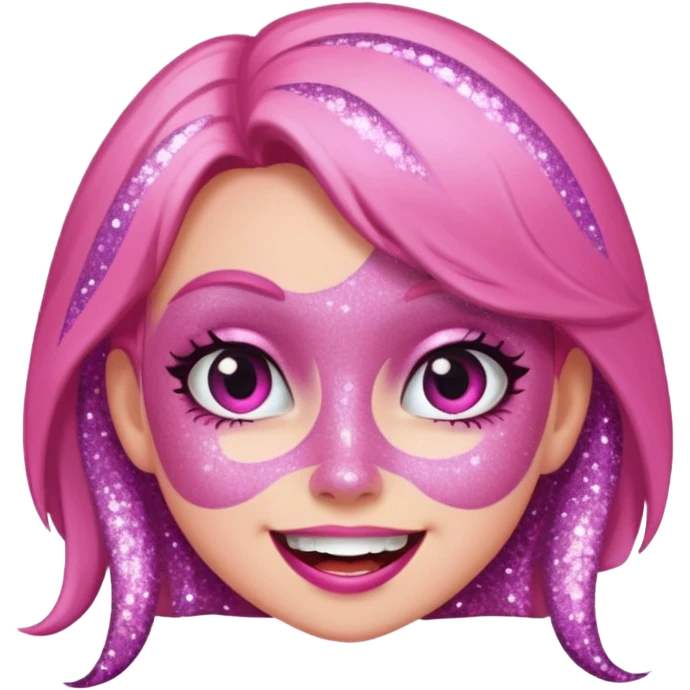 glitter pink girl naughty emoji