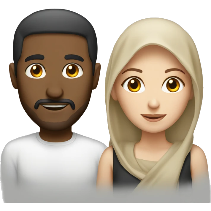 arabic men and white woman emoji