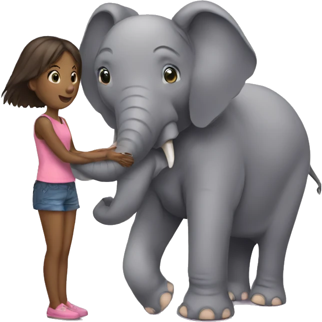 Elephant with a girl emoji