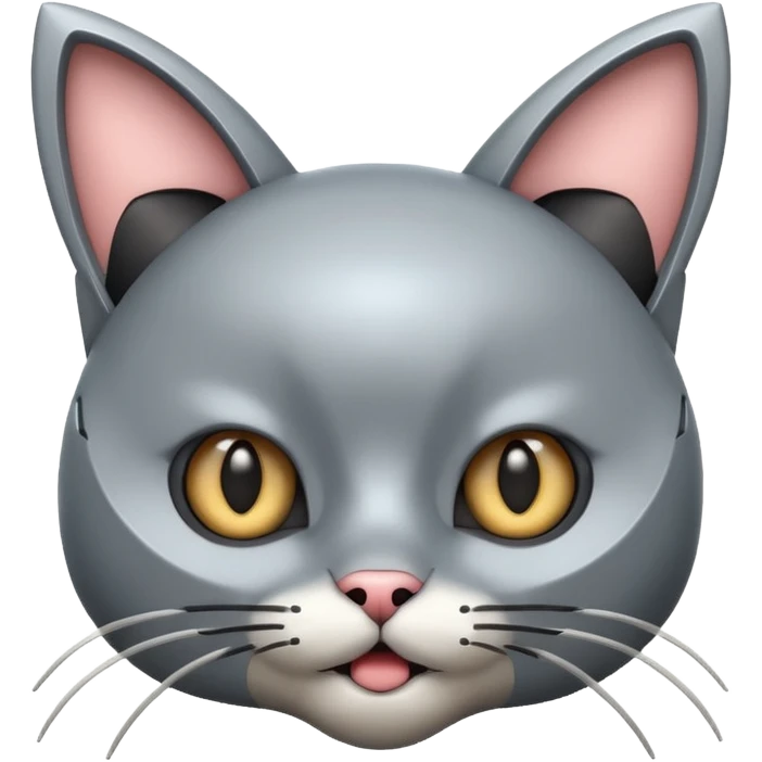 robot looking surprised with cat ears and looks funny emoji