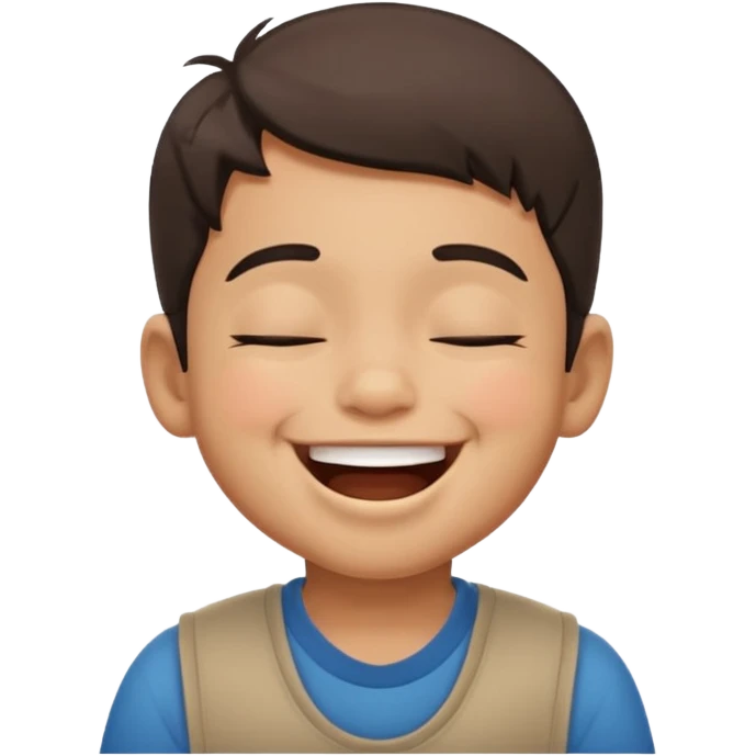 latino little boy laughing with closed eyes emoji