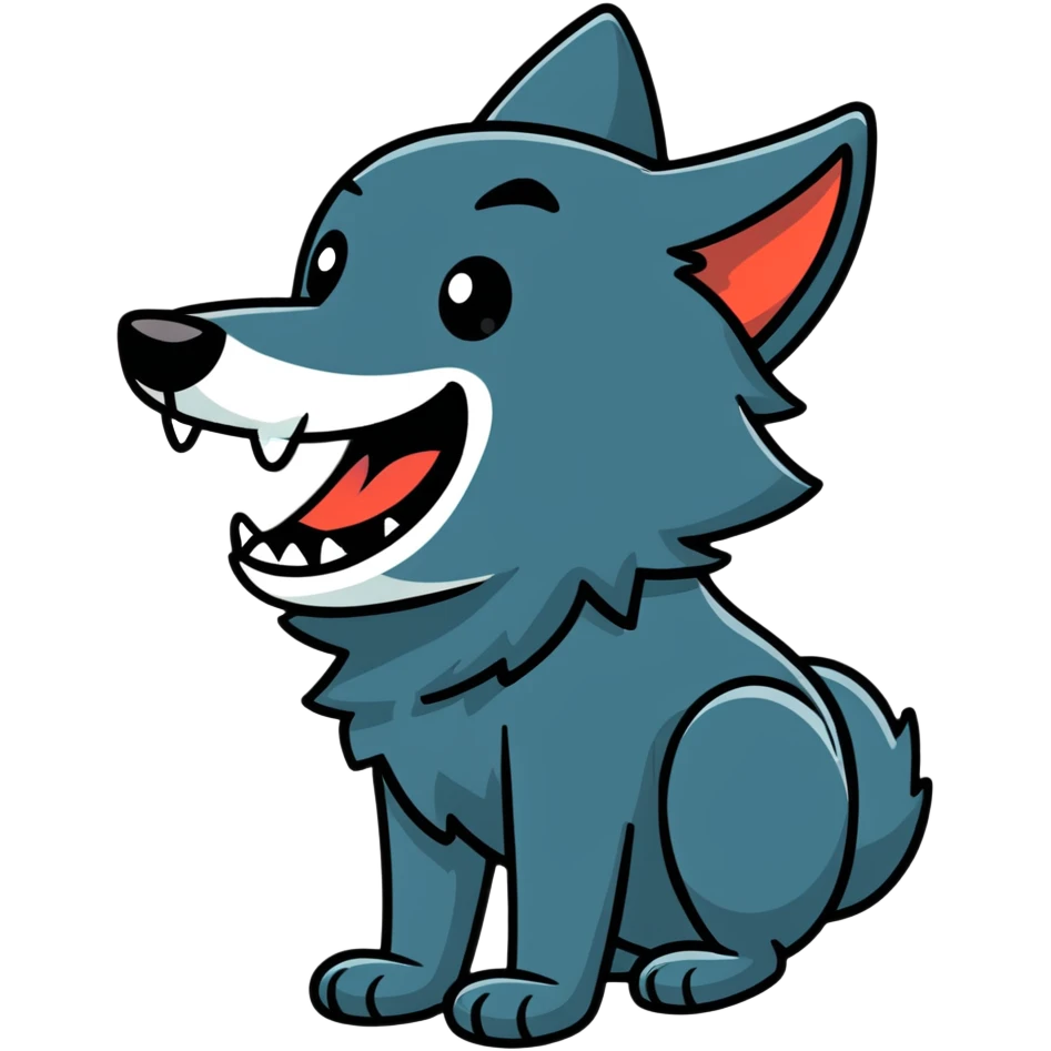 black wolf laughing emoji