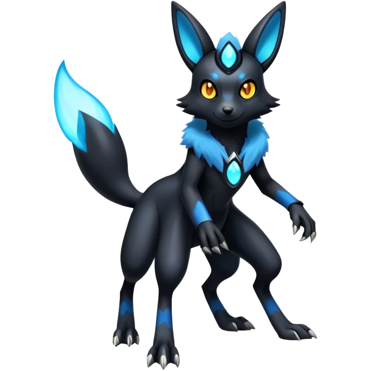 Exotic Gothic Cool Lucario-Umbreon-Fusion-Hybrid-Creature, 4 legs emoji