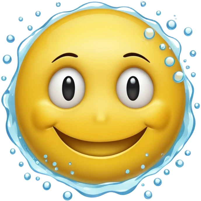 scared smiley face being drowned with so much water emoji