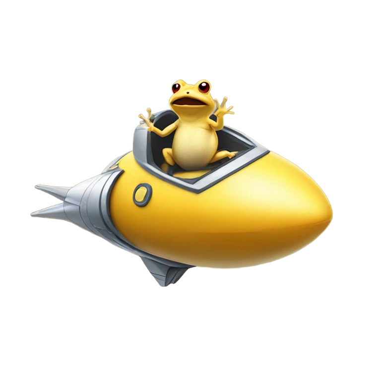 Yellow toad riding a space ship emoji