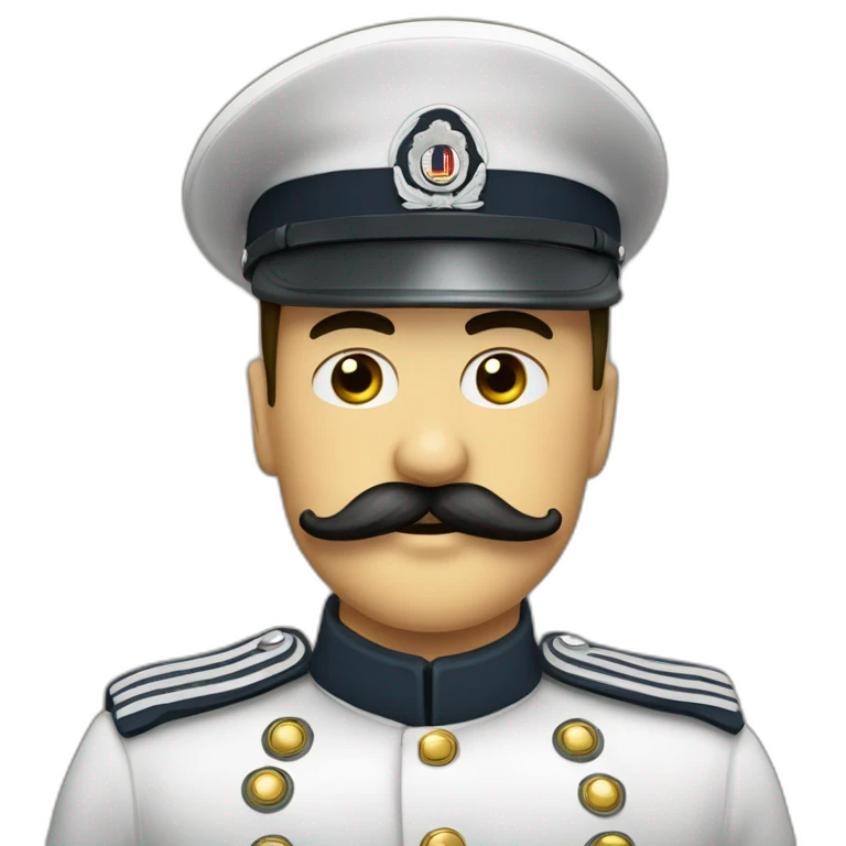 Personne avec une minuscule moustache carré habiller en tenus militaire emoji