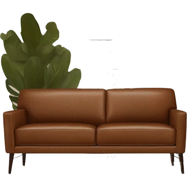 Brown leather mid century-modern couch from WestElm emoji