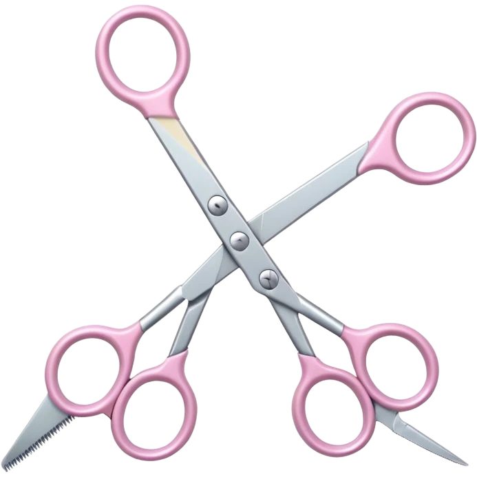 hairdressing scissors with pastel pink handles emoji