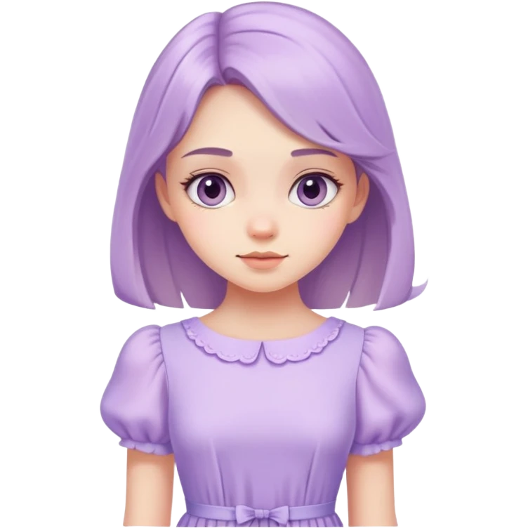 lilac pastel cute girl emoji