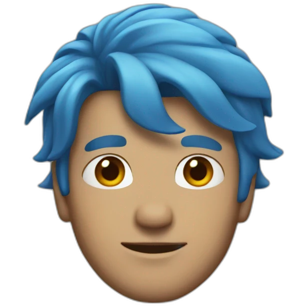 A man with blue hair emoji