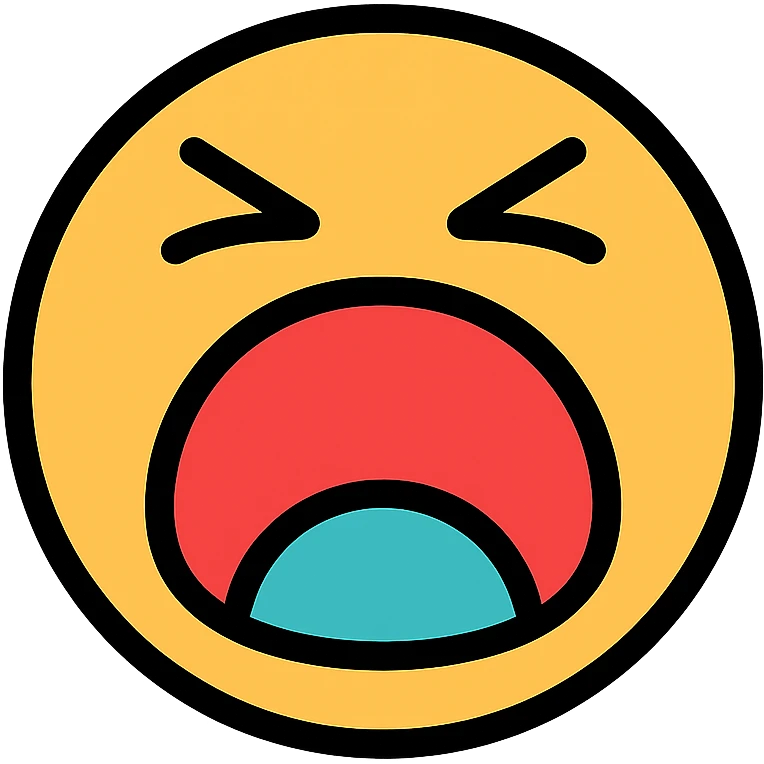 screaming face icon with color outline emoji