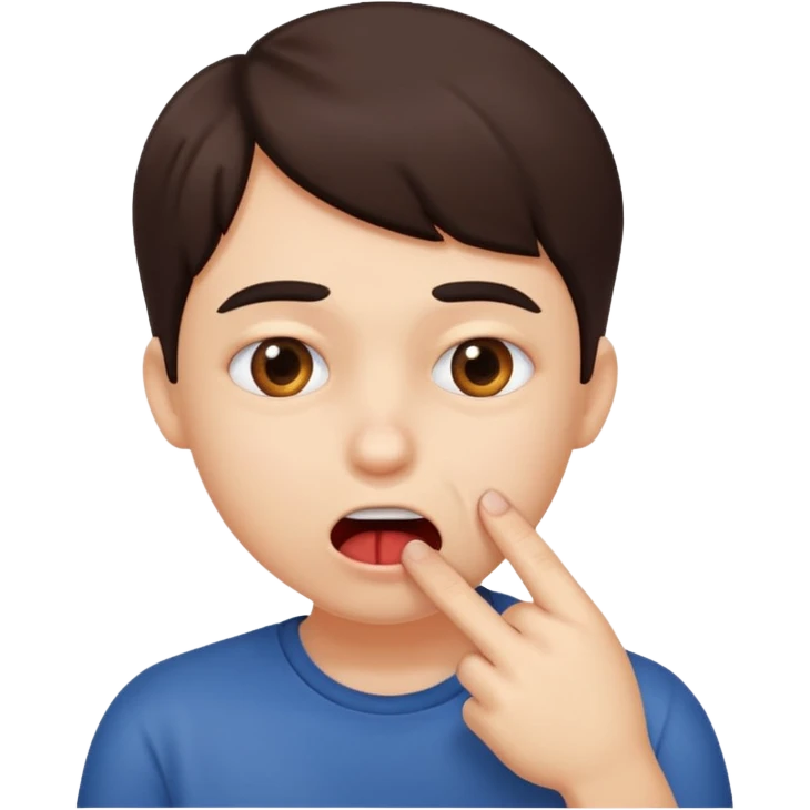 Una carita que se muerde el dedo emoji
