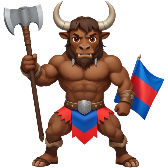 minotauro with axe and russian flag emoji