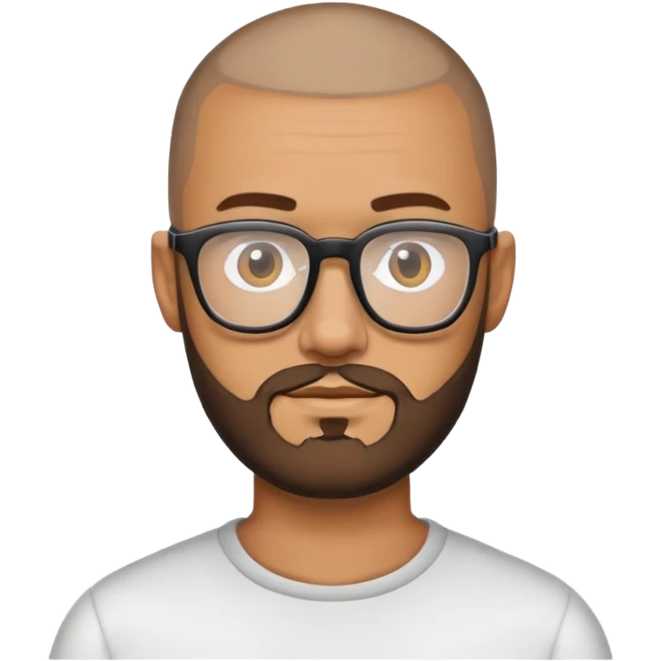 Buzz cut WITH BEARD and glasses emoji