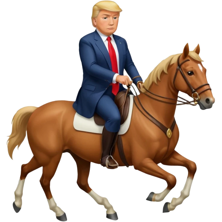 Trump riding a horse emoji