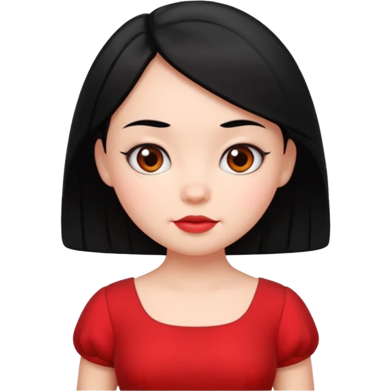 very big head and small body proportion female cartoon emoji