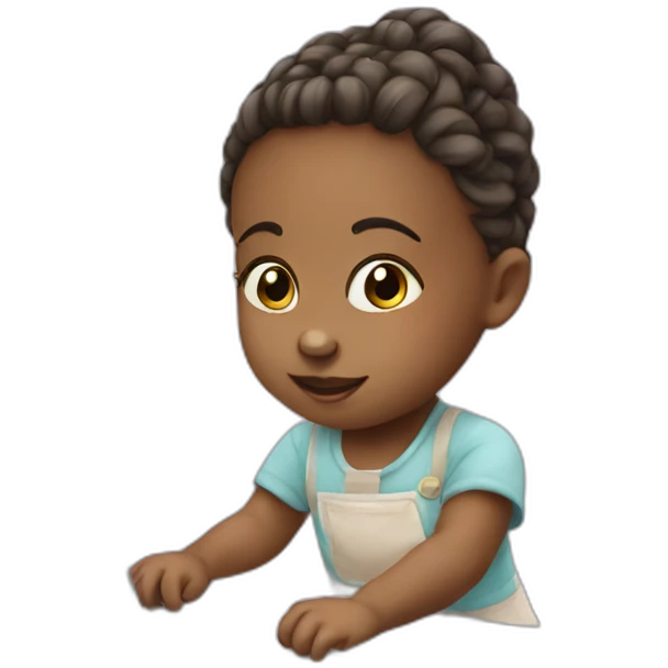 Baby girl is working with laptop emoji