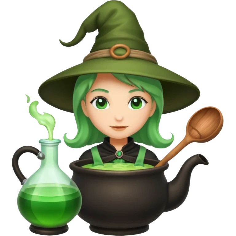 green witch cooking potion emoji