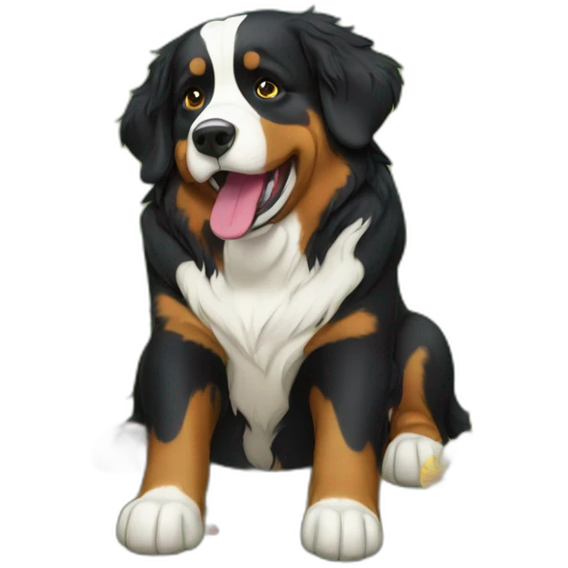 bernese dog drinking gardener emoji