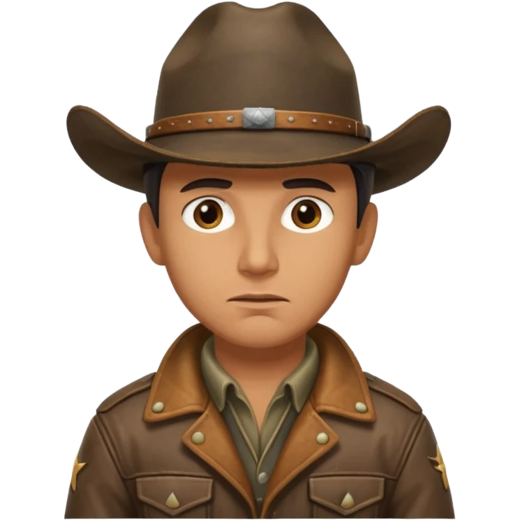 a cowboy with 1000 yard, stare World War II emoji