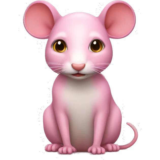 ratita de color rosa con los ojitos cerrado emoji