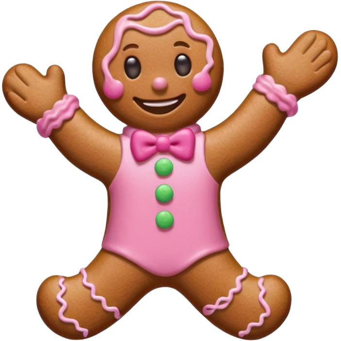 Gingerbread man in pink emoji