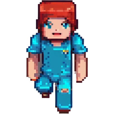 Minecraft OMZ character jumping, pixel art style, simple background emoji