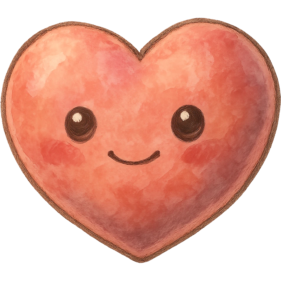 cute heart, ghibli style, no background emoji