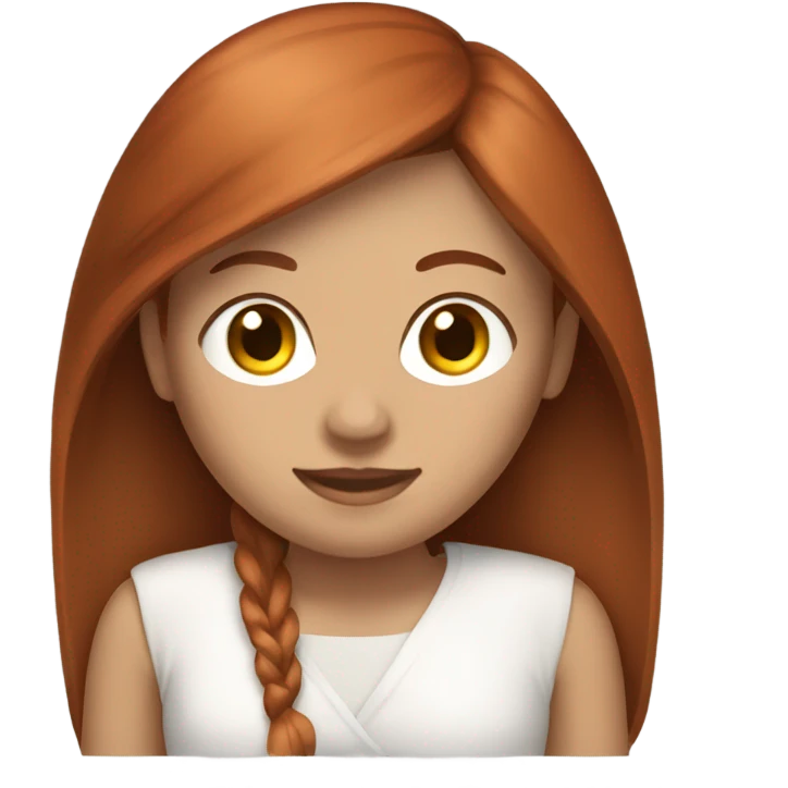Straight Reddish-brown hair on white woman emoji