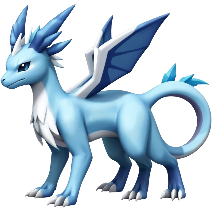 lugia-dialga-suicune-Glaceon-hybrid, full body emoji