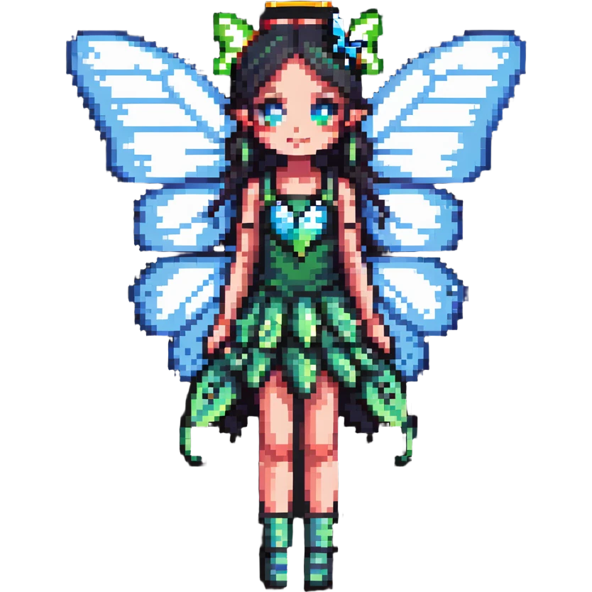 fairy with butterfly wings, vibrant colors emoji