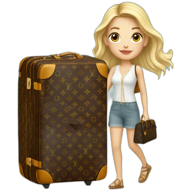 Travel white girl with louis vuitton bag emoji