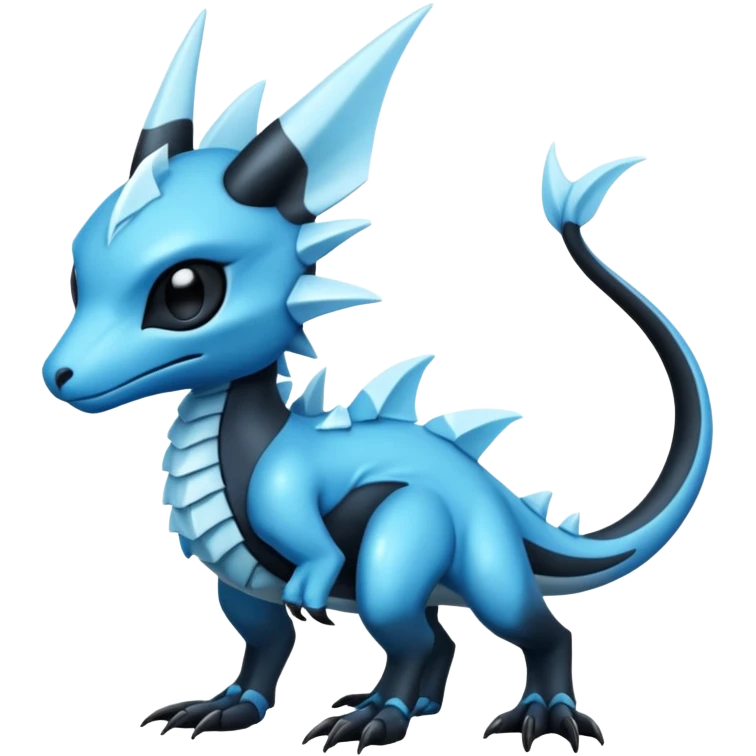 Shiny Dark Edgy  Inteleon-Amaura-Fakémon-hybrid-creature (full body)  emoji