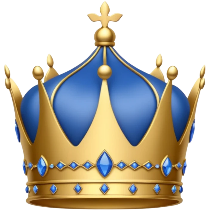 Real Madrid inspired stylized crown with gold and blue details emoji