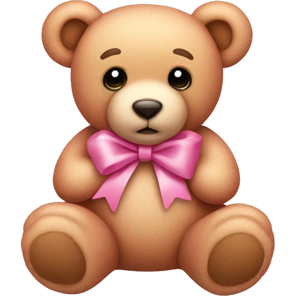 Pink teddy bear with a bow emoji