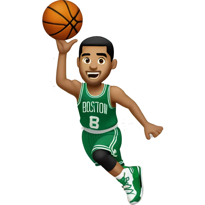 Jason Tatum from the Boston Celtics shooting a 3 point shot in basketball  emoji